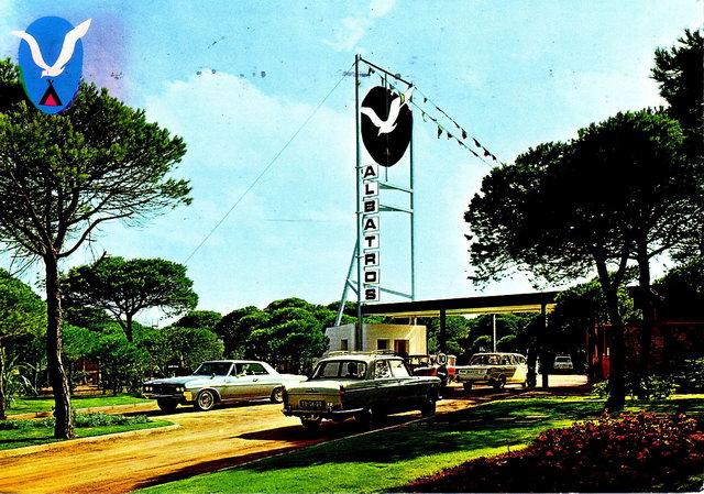 Entrada del Camping Albatros de Gavà Mar desde la actual avenida del mar (año 1966)